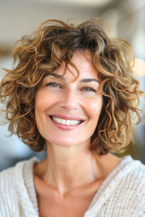 Chic Tousled Curly Bob