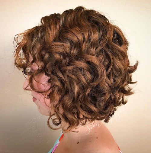 Fiery Red Curly Bob