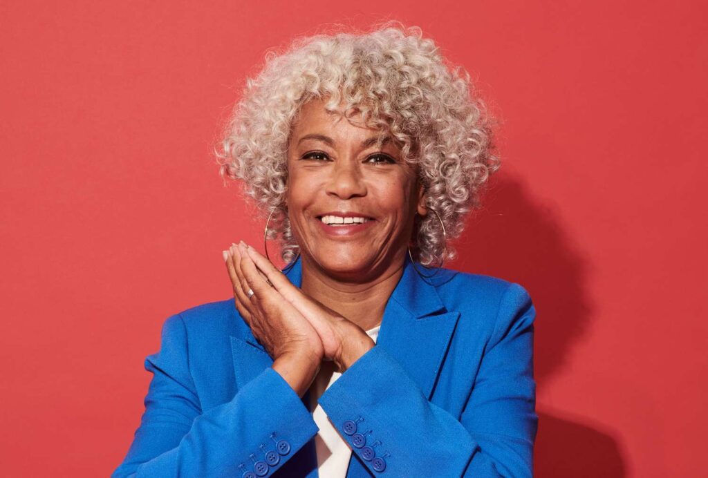 Layered Gray Curly Bob