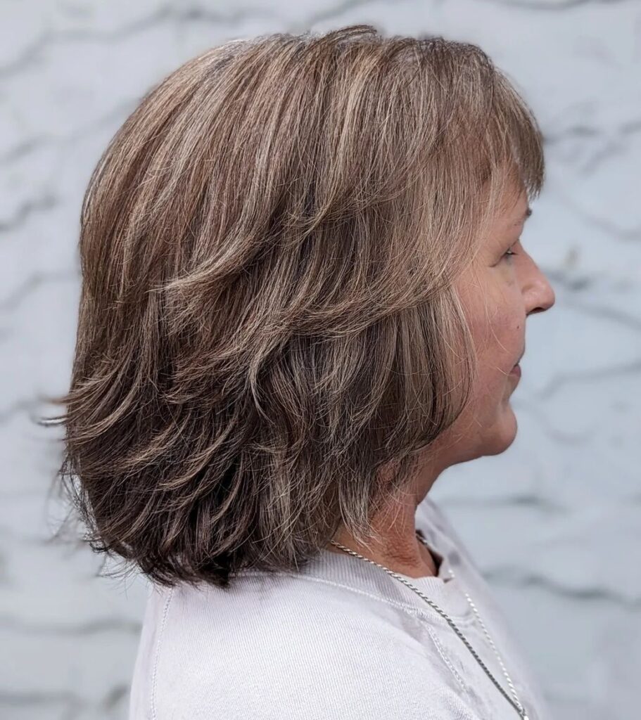 Smooth Mid-Length Hair with Side Part