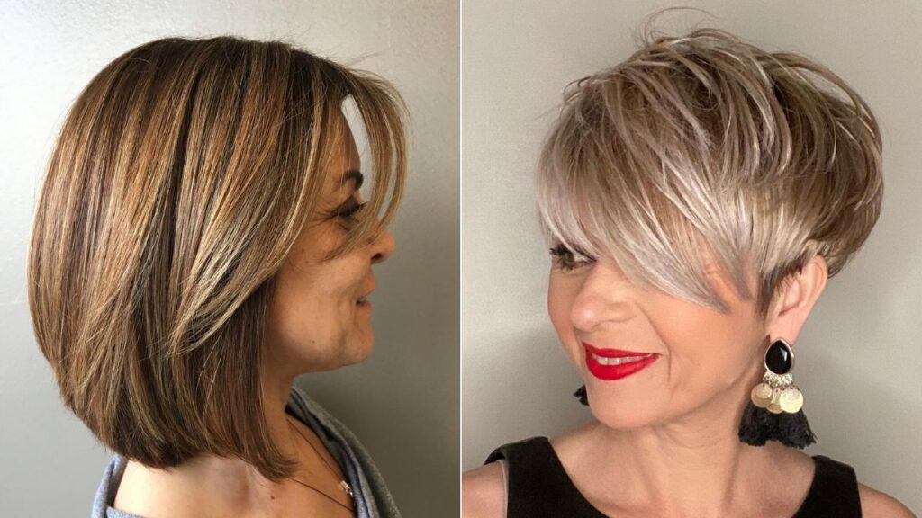 Straight Lob with Side Bangs