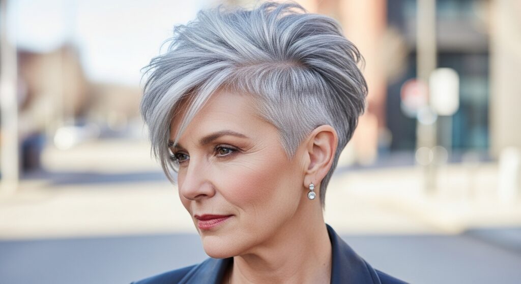 Asymmetrical Gray Crop