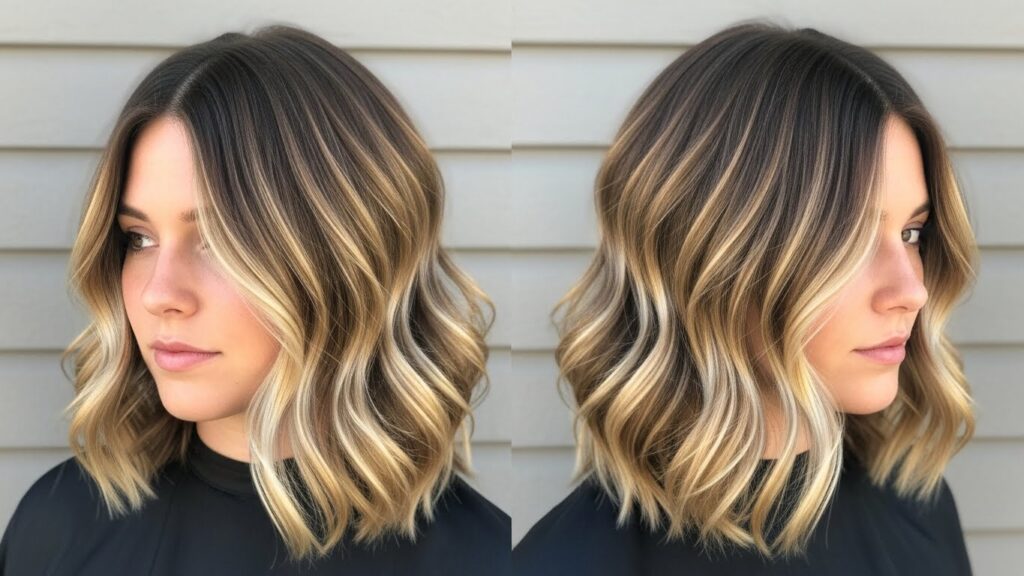 Beachy Soft Layered Lob with Natural Waves