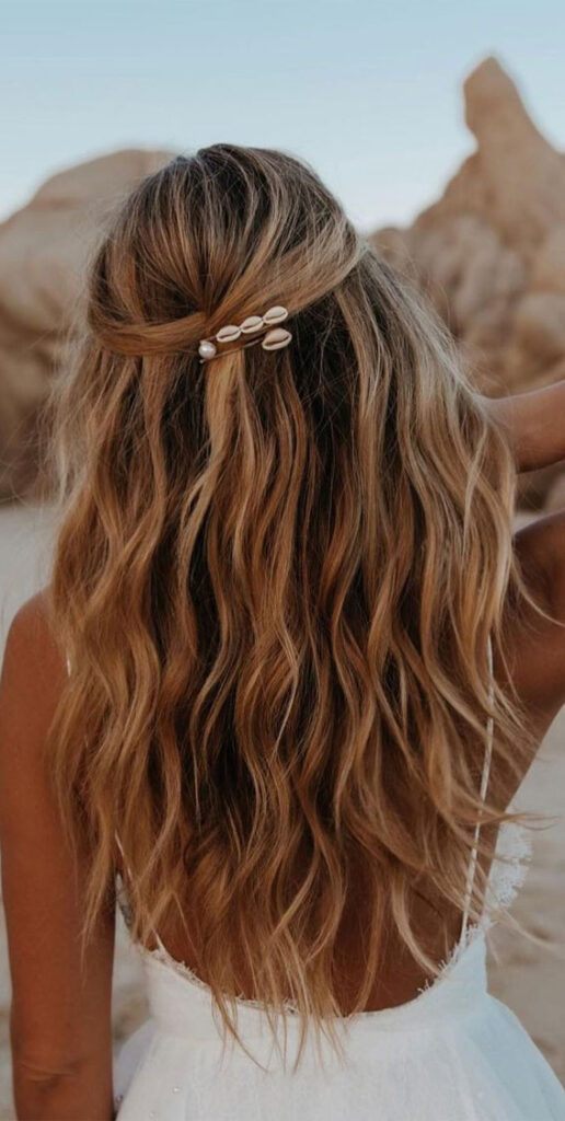 Beaded Pirate Hairstyle Half-Up Waves