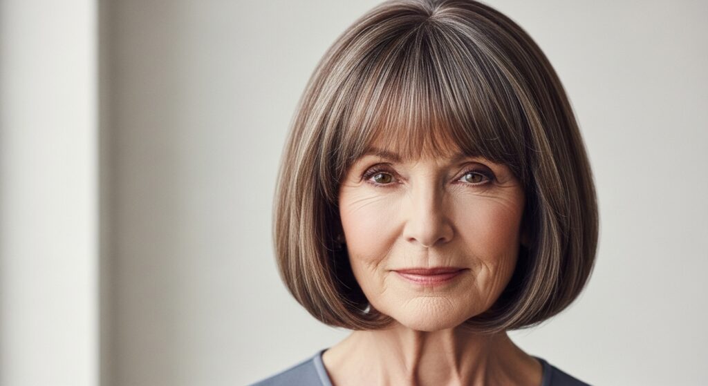 Blunt Lob with Full Bangs