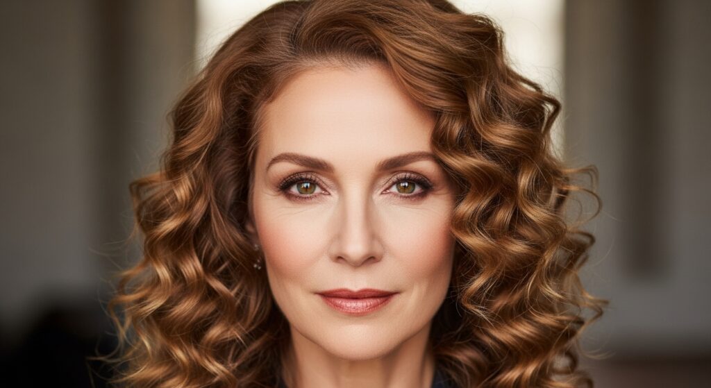 Bouncy Curls with a Center Part