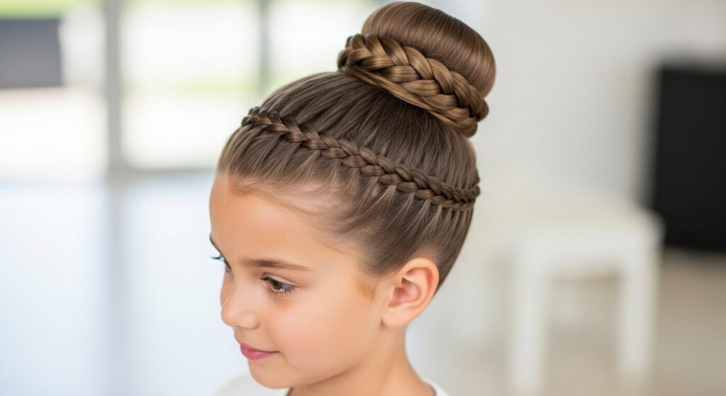 Bun with an Upside Down Braid