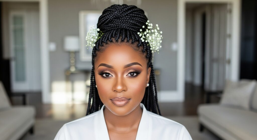 Classic Box Braids Updo