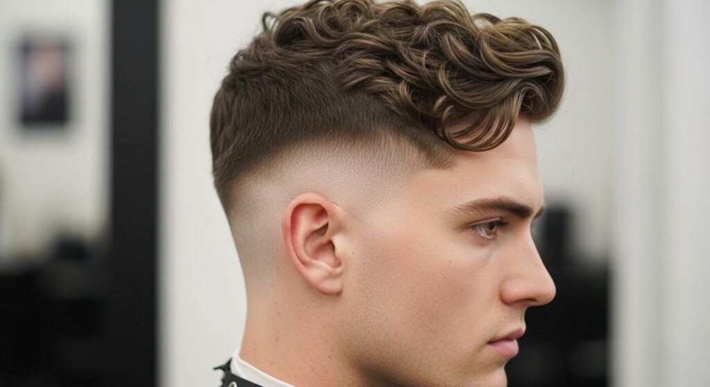 Curly Hair with Drop Fade