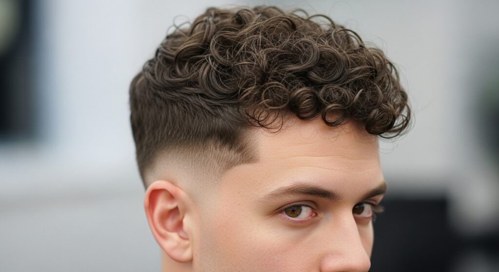 Curly Top with Faded Sides