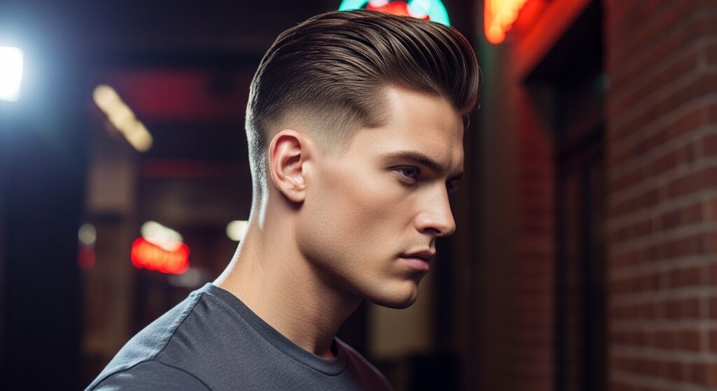 Edgy Mid Fade with Slick Back Undercut