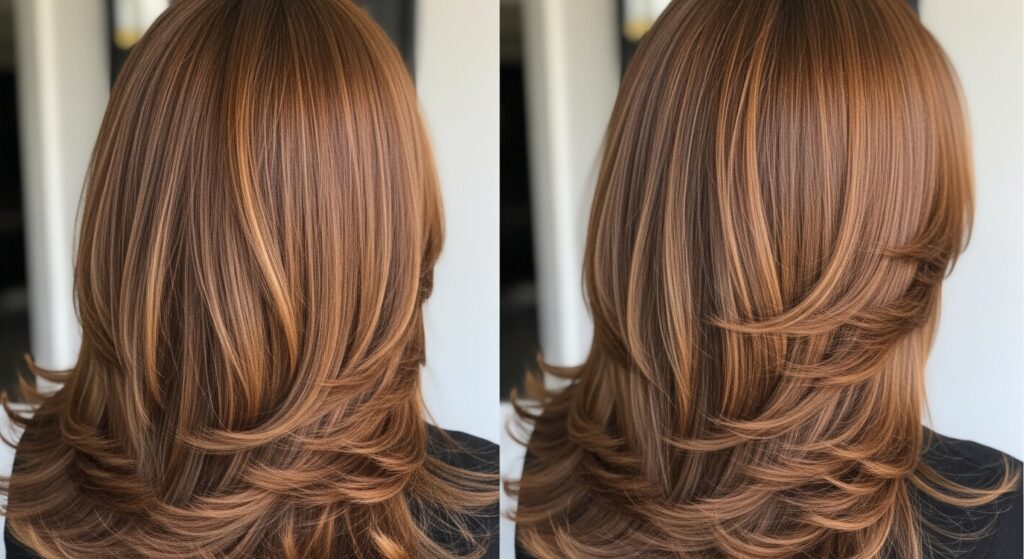  Long Layered Chestnut Brown