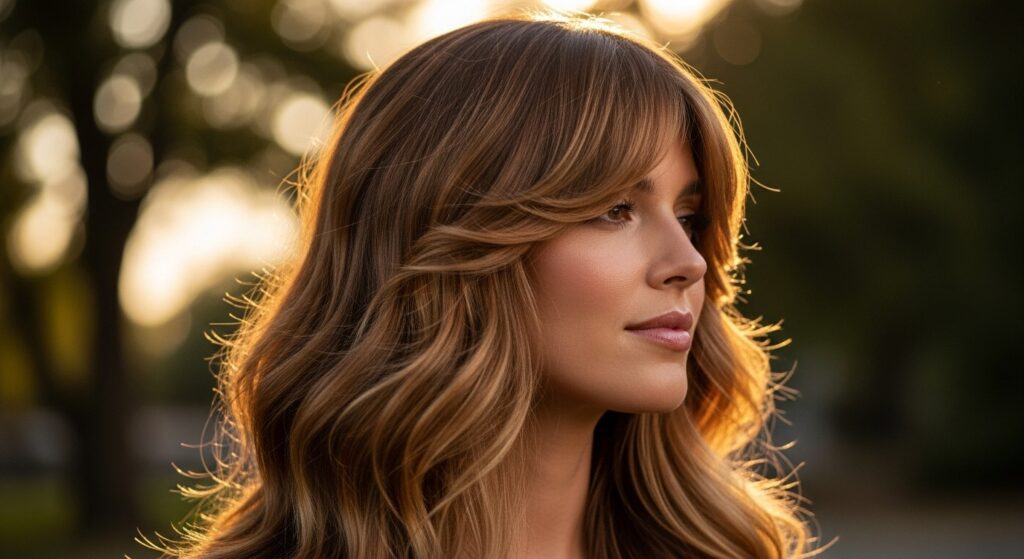  Long Wavy Layers with Bangs