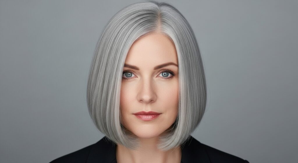 Sleek Bob With Center Part