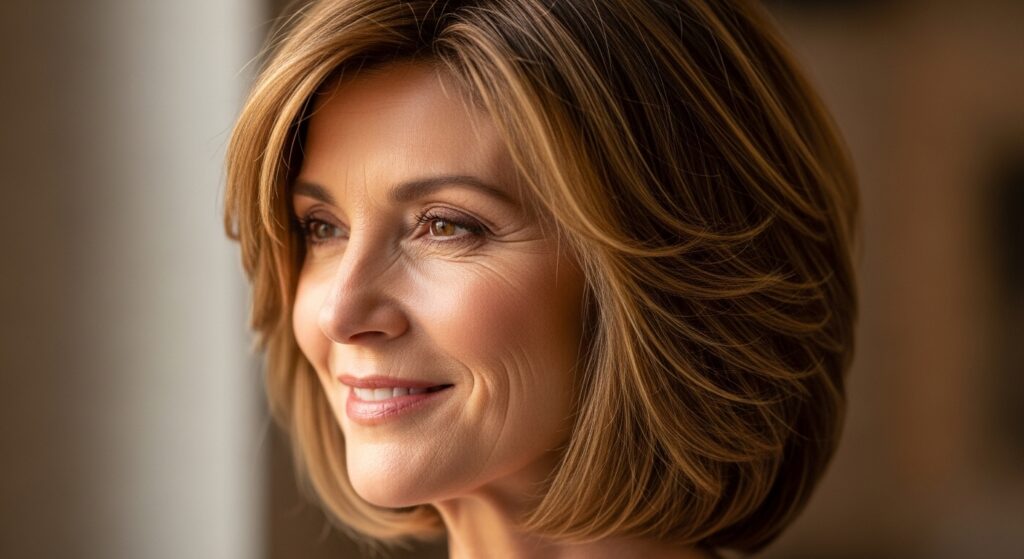 Layered Bob with Feathered Ends