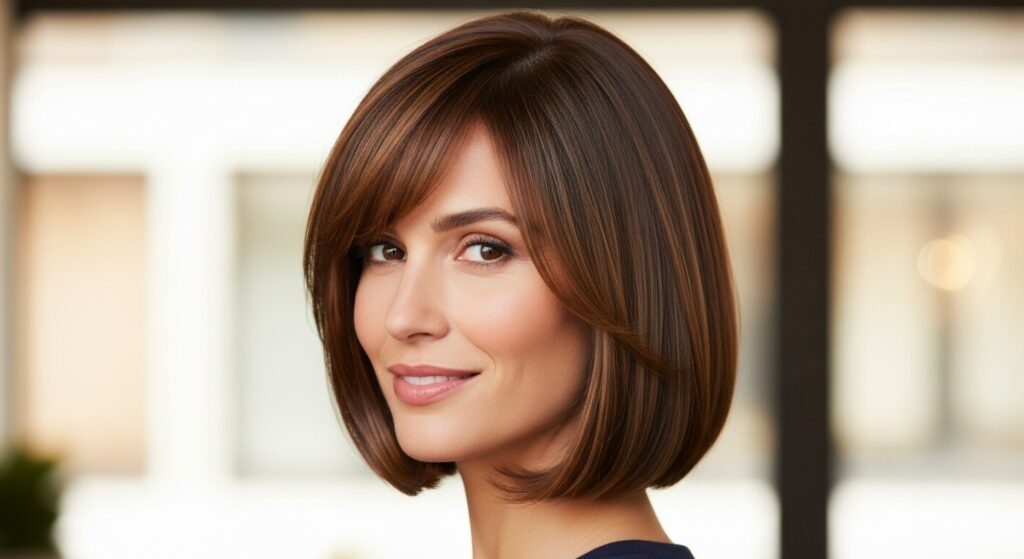 Lily Allen Jaw-Length Edgy Bob with Bangs