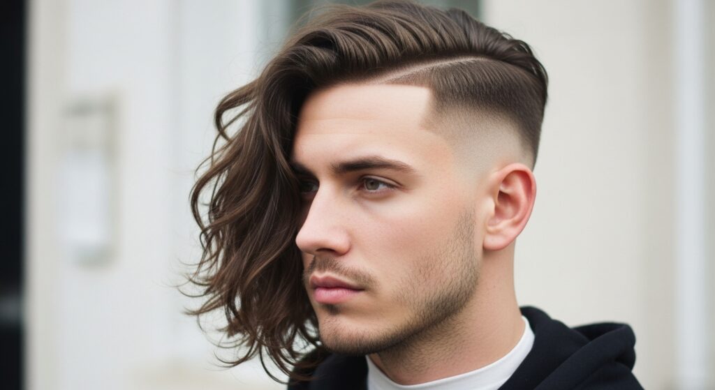 Long Hair Undercut with Side Fade