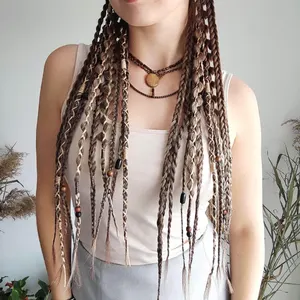 Long Pirate Hairstyle Waves with Beaded Accents