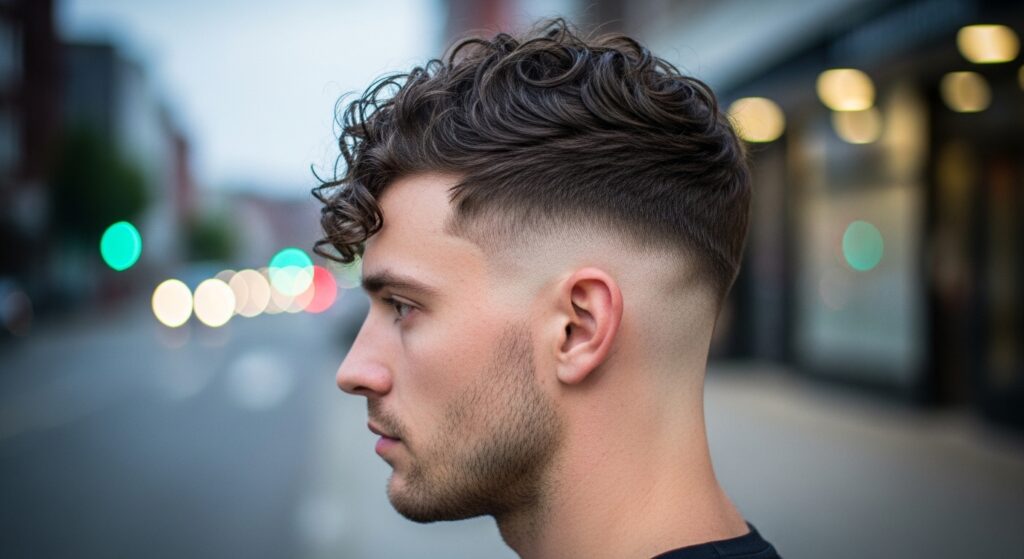 Low Skin Fade with Curly Undercut