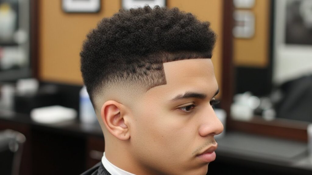 Low Taper Fade with Afro Texture