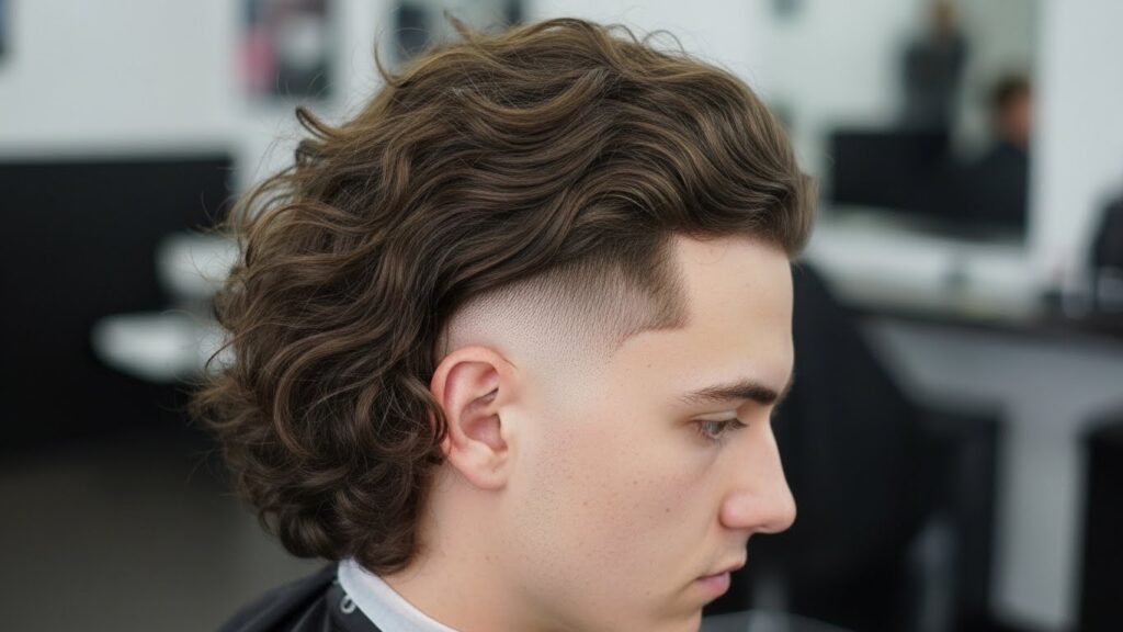Low Taper Fade with Long Curls