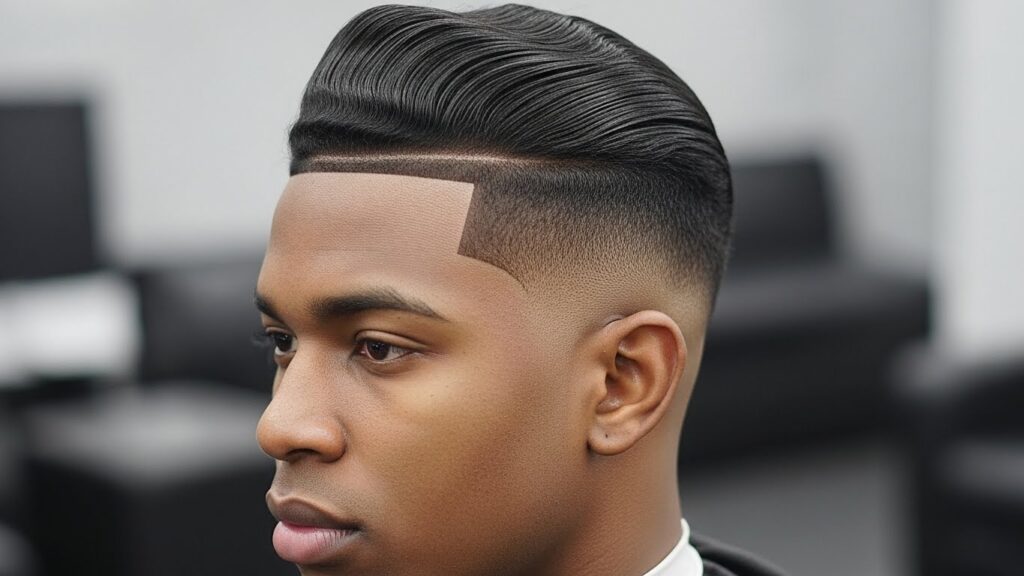 Low Taper Fade with Slicked-Back Style