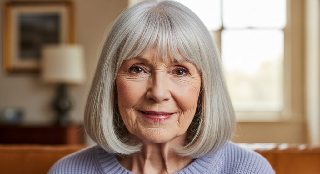 Medium Length with Full Bangs