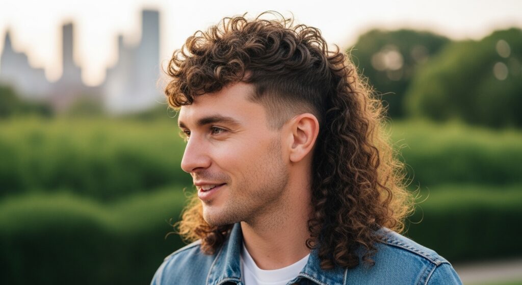 Mid-Length Curly Mullet