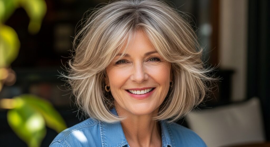 Shaggy Bob with Highlights