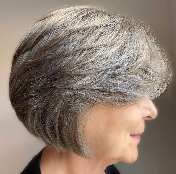 Short Feathered Cut with Side Part