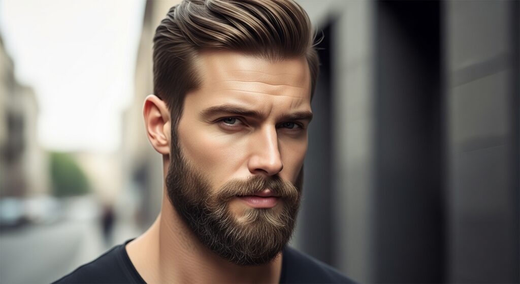 Side Part with Beard
