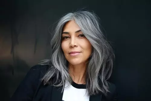 Side Swept Gray Hair