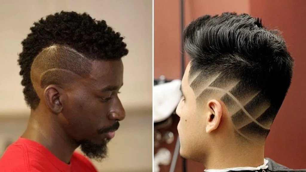 Skin Fade Mohawk with Tattoo Accent