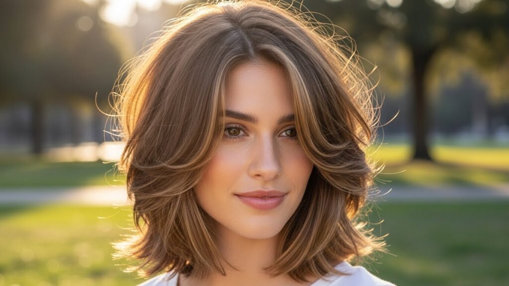 Soft Layered Lob for Fine Hair