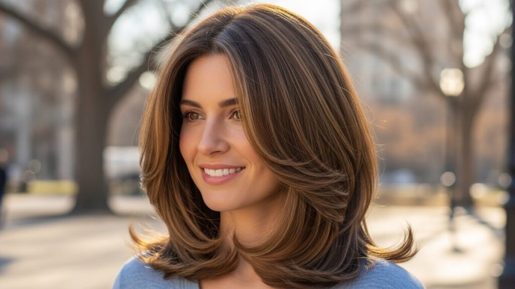 Soft Layered Lob for Thick Hair