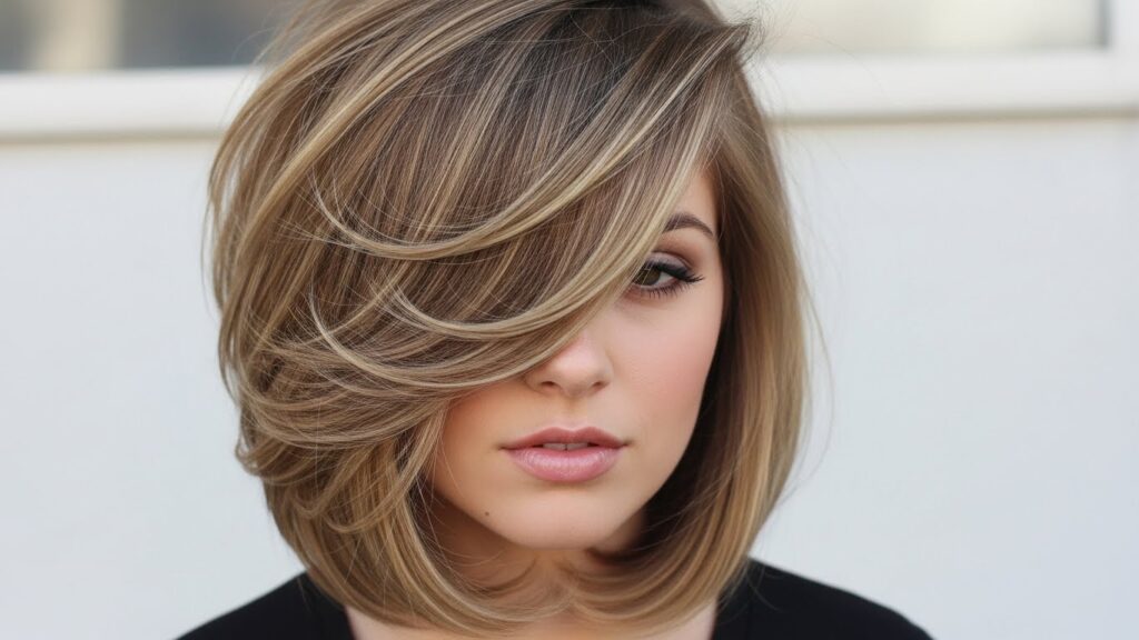 Soft Layered Lob with Deep Side Part