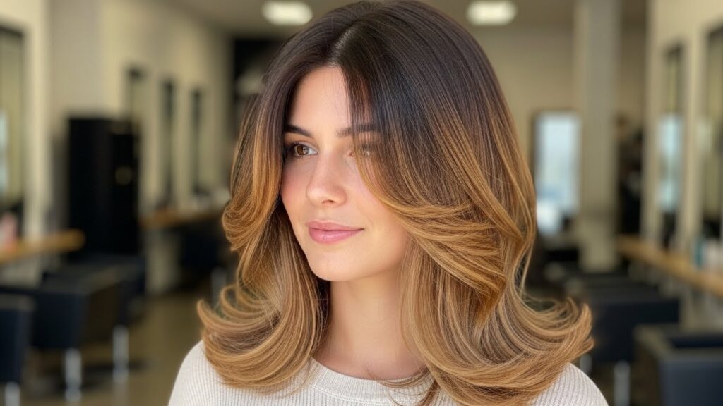 Soft Layered Lob with Subtle Ombre
