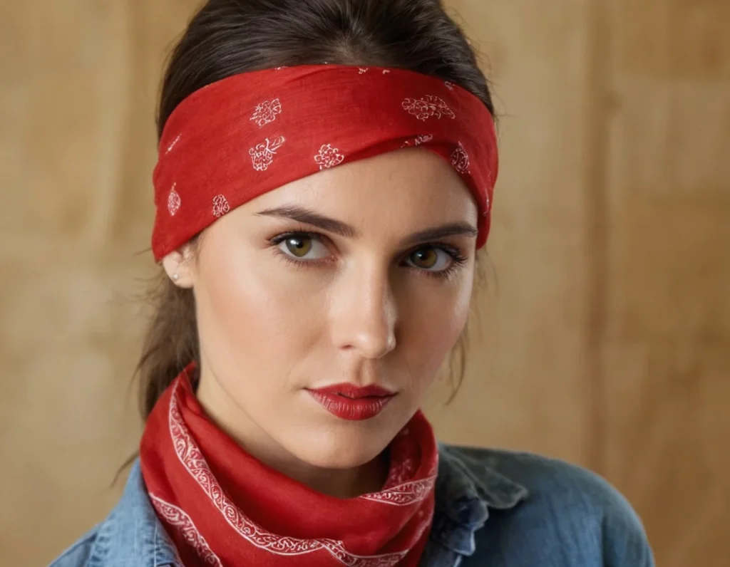 Straight Pirate Hairstyle with Red Bandana
