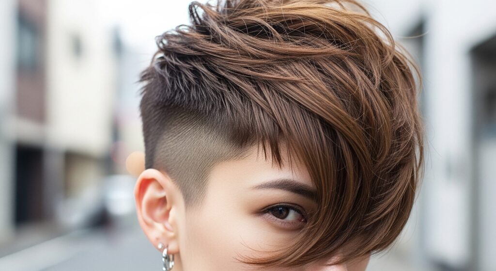 Textured Crop with Long Bangs