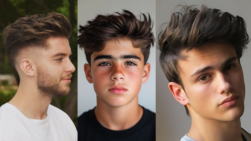 Textured Middle Part Quiff