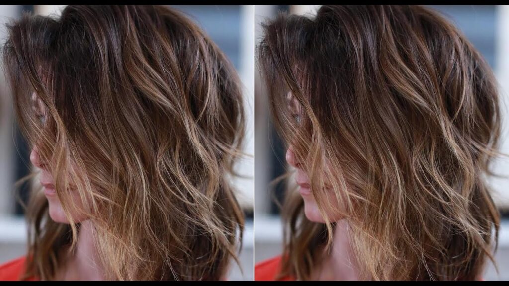 Textured Wavy Lob with Bangs