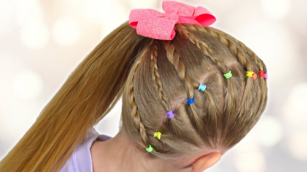 Twin Braided Ponytails with Bows