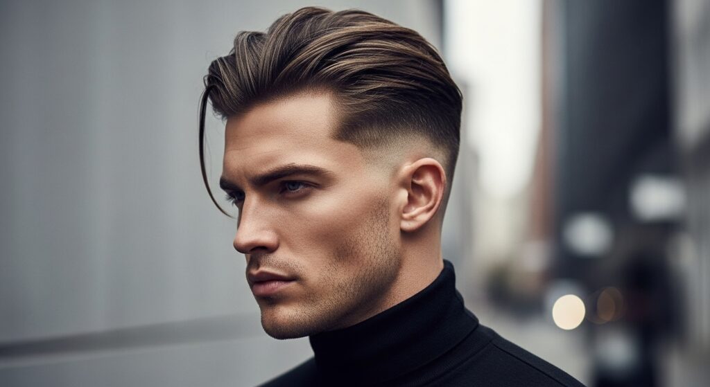 Two Block Undercut with Mid Fade and Long Top