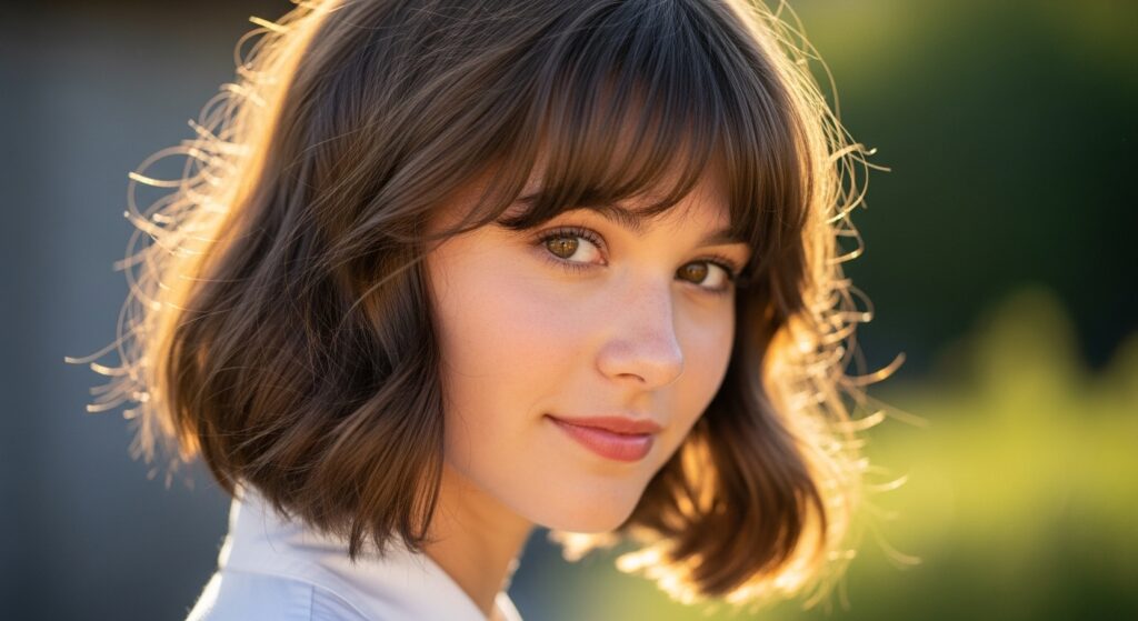 Wavy Bob With Curtain Bangs