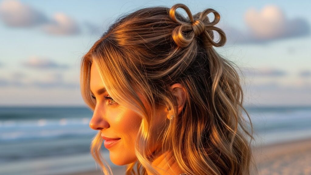 Beachy Half-Up Bow Waves