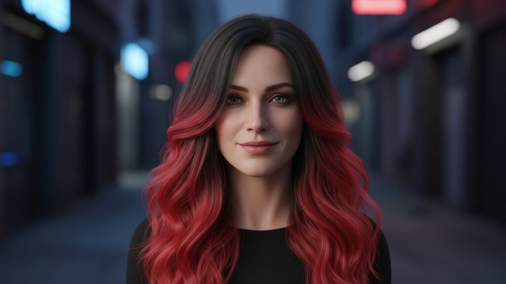 Black and Red Ombre Waves