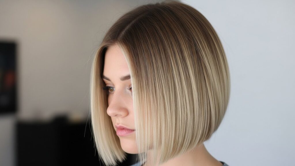 Blunt Bob with Middle Part