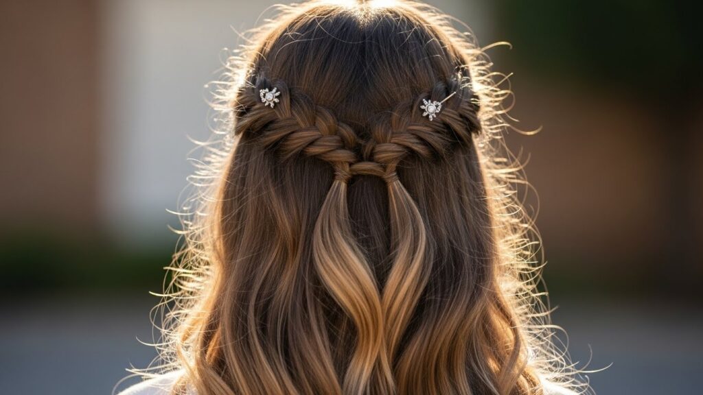 Braided Half-Up Pinback