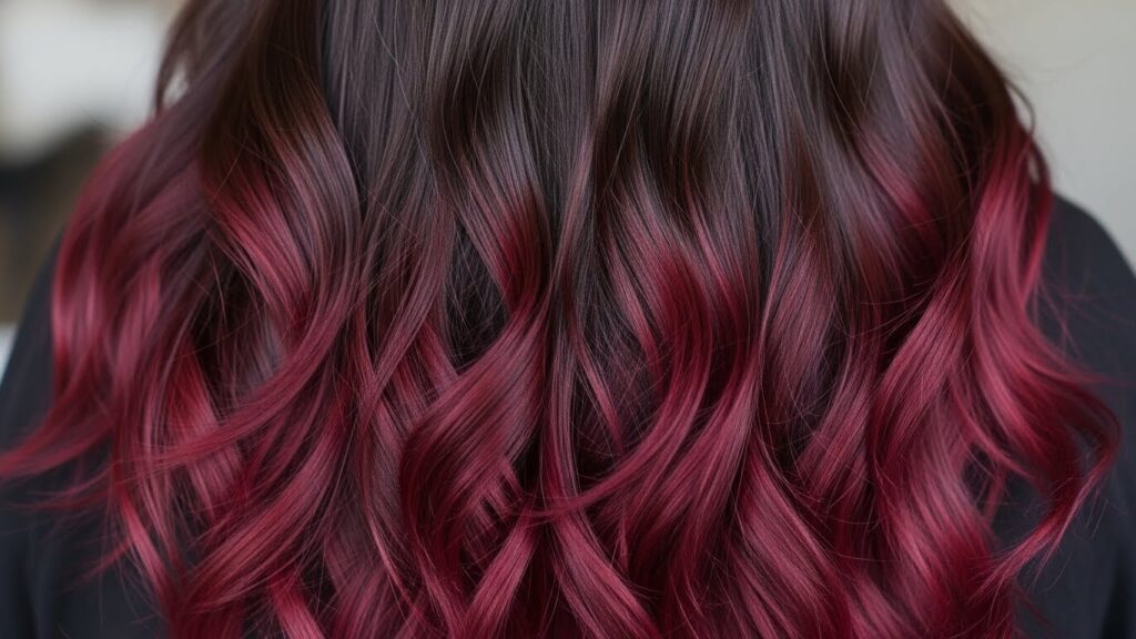 Burgundy Ombre Waves