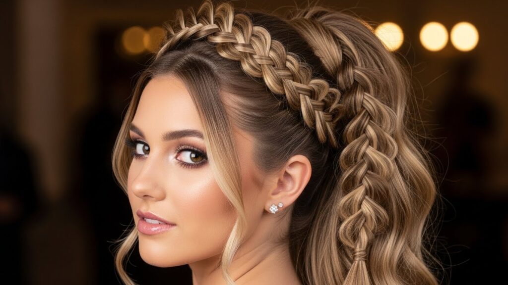 Crown Braid with Ponytail